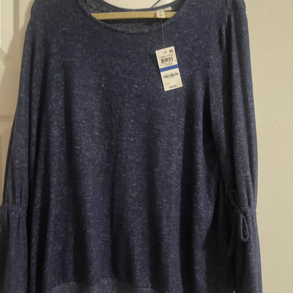 Style & Co. Blue Crew Neck Sweater